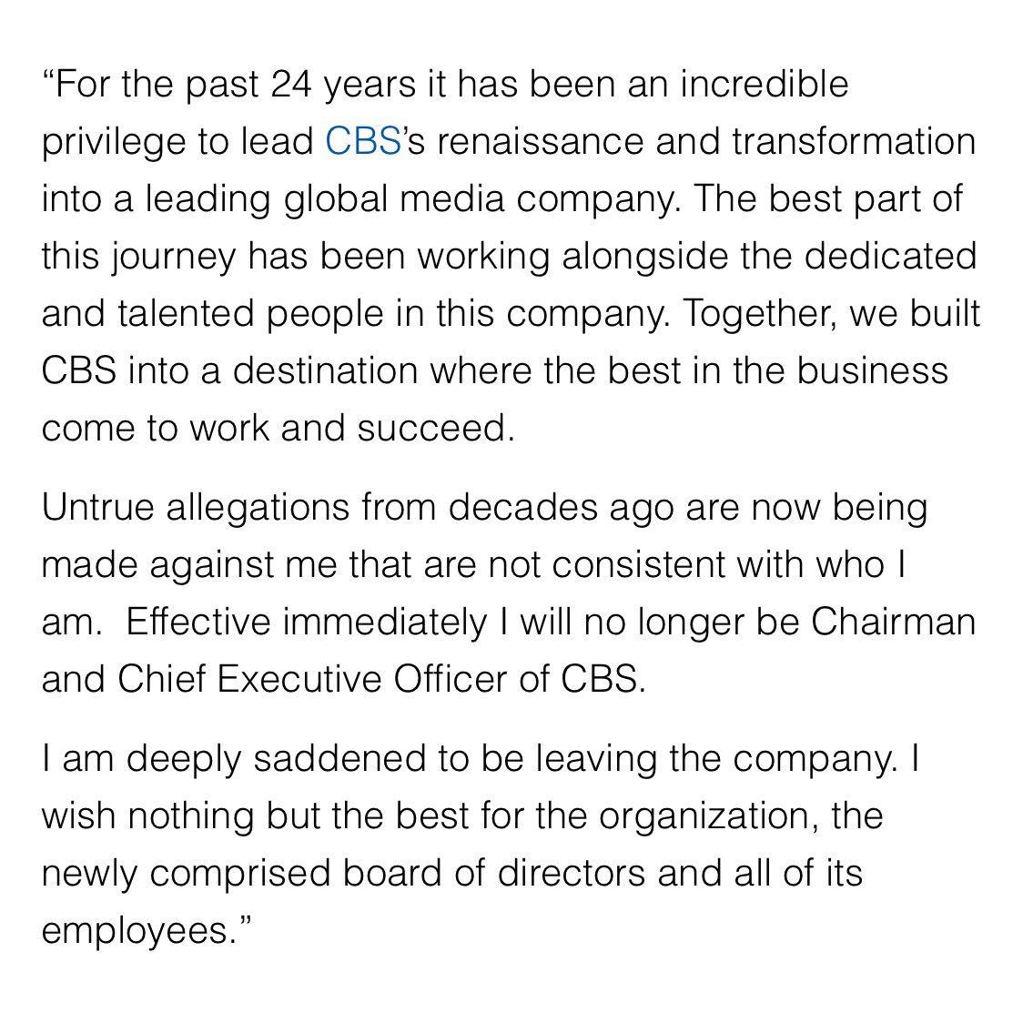 24. Statement from Les Moonves.