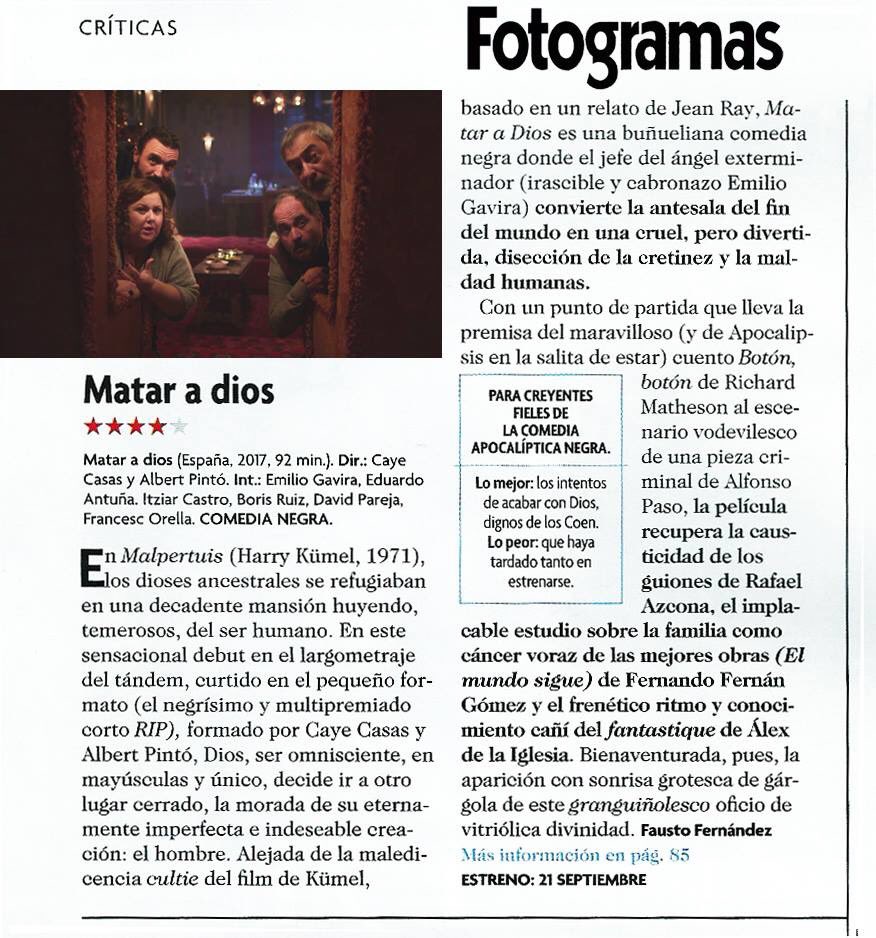traplikedave's tweet photo. Ya habéis leído la #crítica de #mataradios de #faustofernandez en @fotogramas_es ? Dice cosas tan fantásticas como: El más endiablado, inteligente y bendito debut del #cineespañol en años! 😍 #telovasaperder? 21 de septiembre en #cines https://t.co/8cJY56AdoP