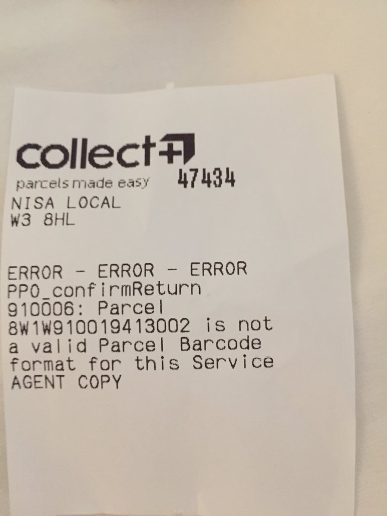 swiftMag3's tweet photo. @CollectPlus However, I have contacted footpatrol and they told me to use royal mail instead. https://t.co/80F243Lwmw
