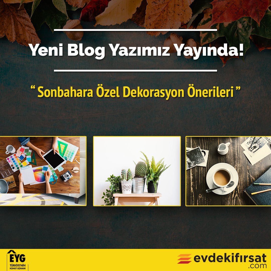 Sonbahara doğru usul usul ilerliyorken, havanın değişimine tabiatla birlikte ayak uydurmak için dekorasyon önerilerini sizler için hazırladık.

Okumak için: bit.ly/sonbahartw

#EYG #EvdekiFırsat #Sonbahar #Dekorasyon