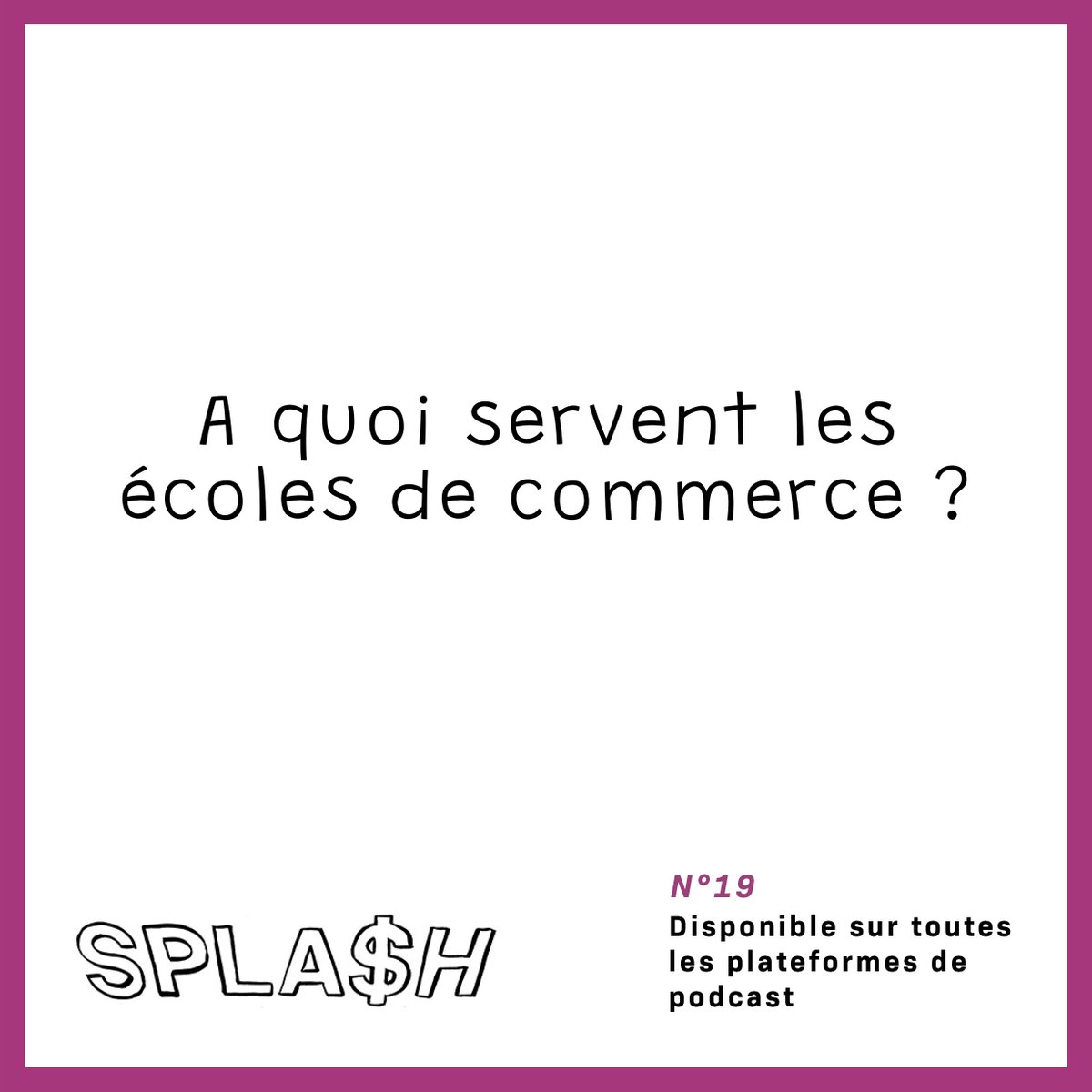 C’est l’heure de la rentrée pour Spla$h ! Pour démarrer cette saison par un bon gros pavé dans la mare, on s’est demandé : à quoi servent les écoles de commerce ? A écouter ici 👉 itunes.apple.com/fr/podcast/a-q…