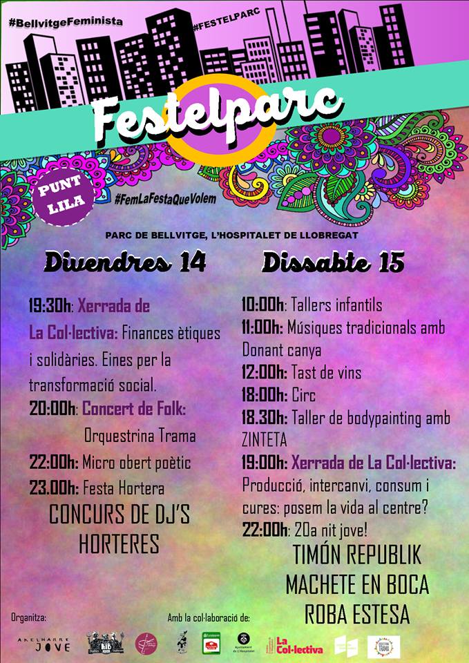 La_Collectiva's tweet photo. La Col·lectiva també estarà en #Festelparc el divendres i el dissabte! 💜
👉Correcció: la xerrada del divendres començarà a les 19h.
#Financesètiques i #EconomiaFeminista a L'Hospitalet.
No us ho podeu perdre! https://t.co/YEEsIheD8y