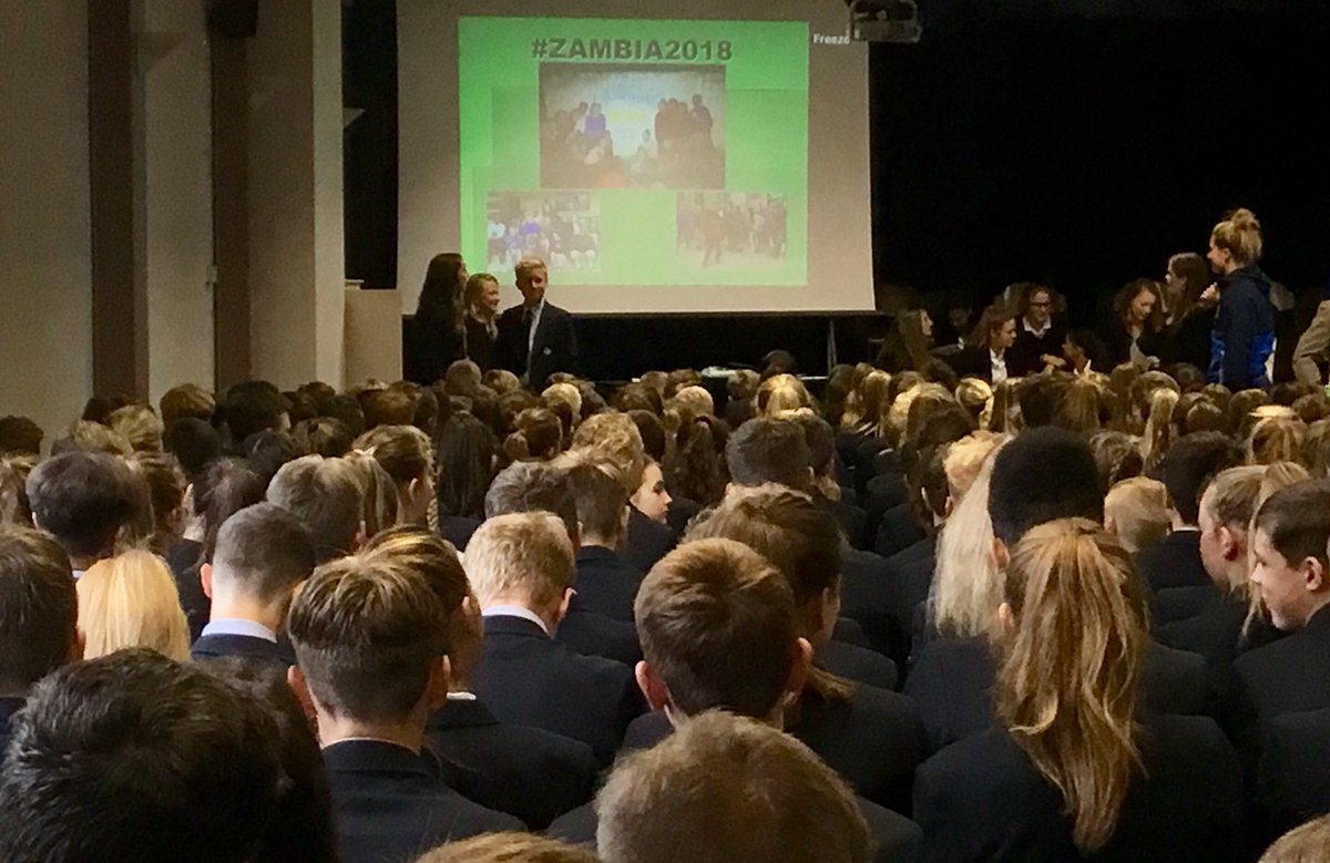 DunottarSchool's tweet photo. A very interesting assembly this morning, in which we learnt about some pupils’ charity work in Zambia this summer. #StreetProject https://t.co/2Xk4xCG7B7