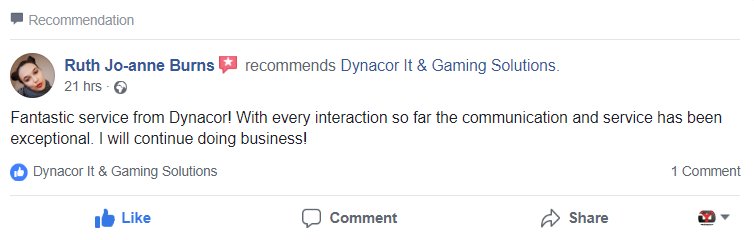 DynacorGaming's tweet photo. Always great when customers are happy! #onlineshopping #EsportsZA #SAgaming #DynacorGaming https://t.co/d1O2zGFHr0