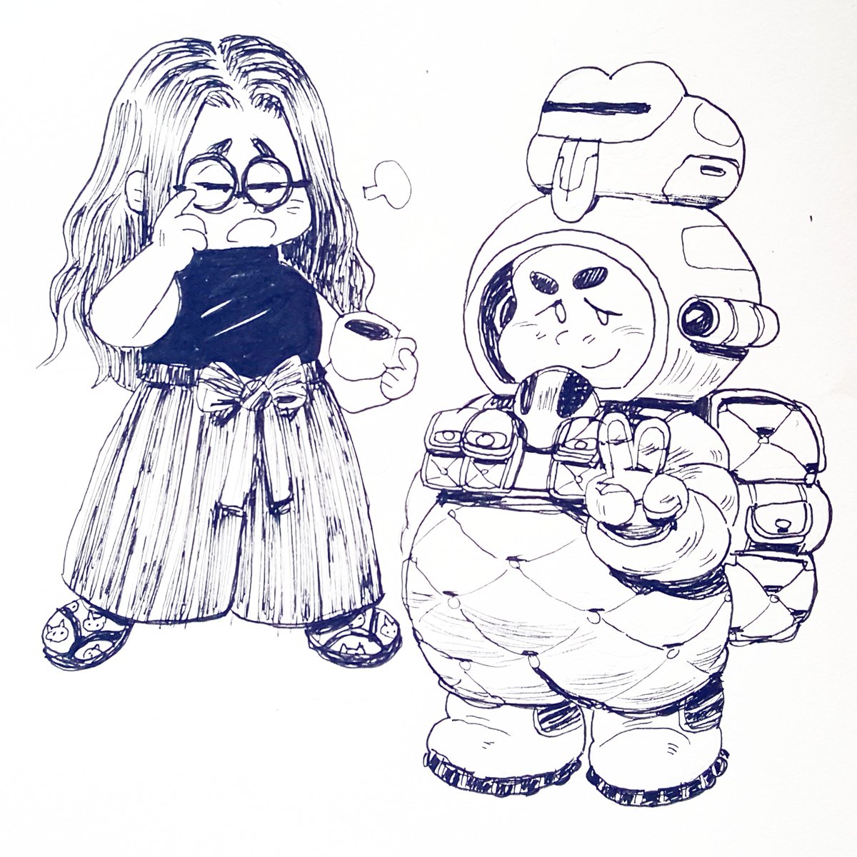 me, me in a space suit, and some nervous but optimistic children, doodles from the last week or two
(ノ*°▽°*) ! !