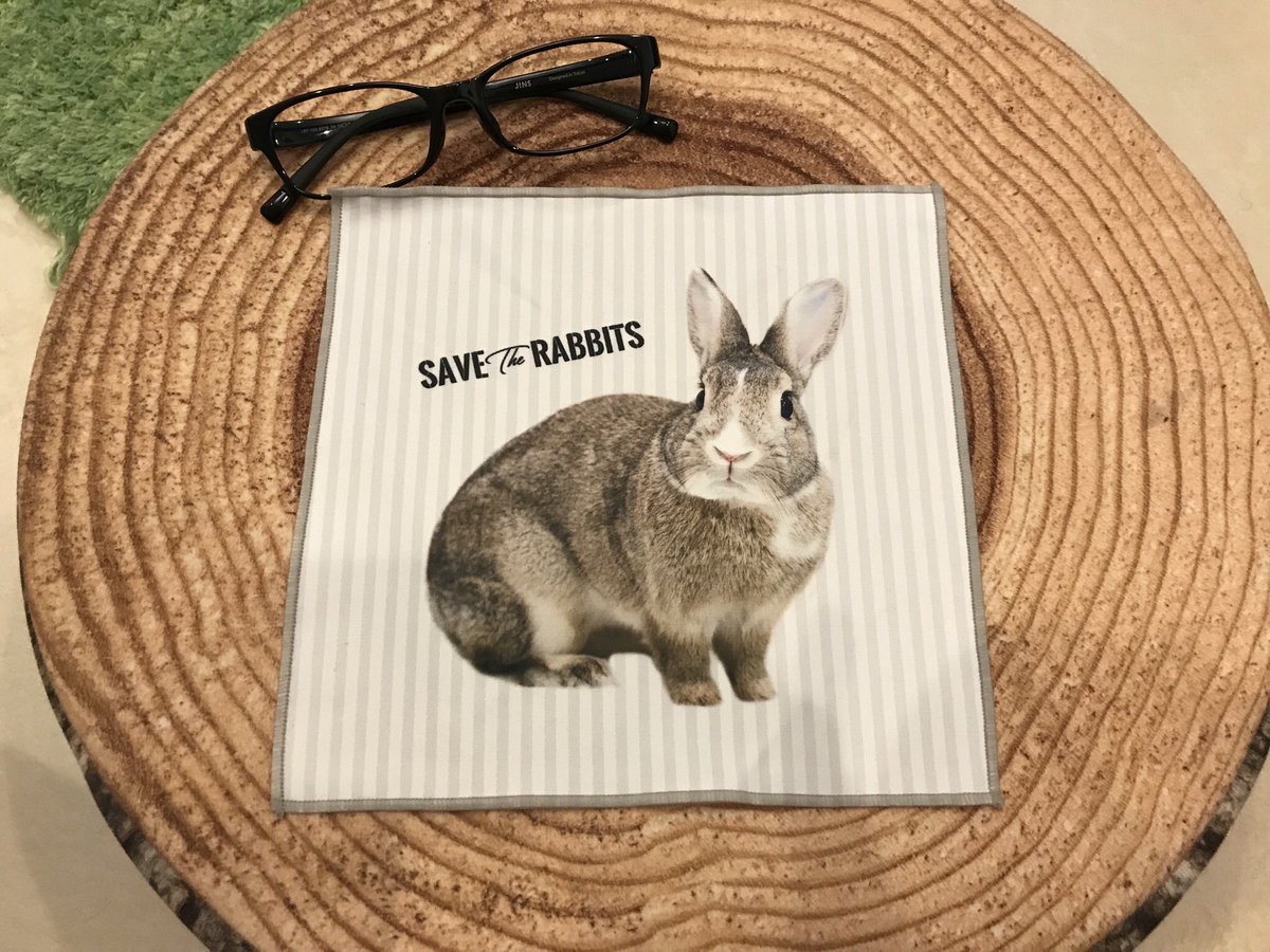 Save The Rabbits No Twitter うさぎ革命 チャリティーグッズ タンバリンくんのメガネ拭き イベント パネル展 うさぎの飼い方 うさぎ飼育 うさぎ飼い メガネ拭き