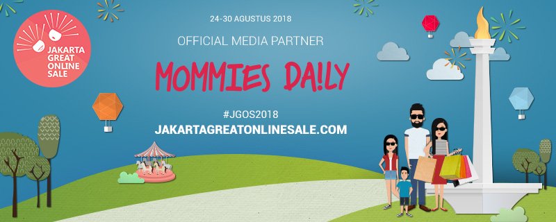jgos2018's tweet photo. Terima kasih pada Official Media Partner JGOS 2018, Mommies Daily yang sudah berkontribusi dalam menyukseskan #JGOS2018 !

#jakartagreatonlinesale #jakartagreatonlinesale2018 #jgos2018 #jgos https://t.co/ll2AZVm90y