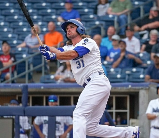 TrueBlueDoyers's tweet photo. Dodgers 2016 4th round pick, outfielder, DJ Peters @8Peters was doing work in helping the @TulsaDrillers advance to the @MiLB #TexasLeague Championship Series with their 5-3 WIN!! The @GlendoraBasebal standout went 2-4, HR. 2 RBI &amp; recorded 8 putouts in centerfield 💪 🙏 @Dodgers https://t.co/KIINFWHaEj