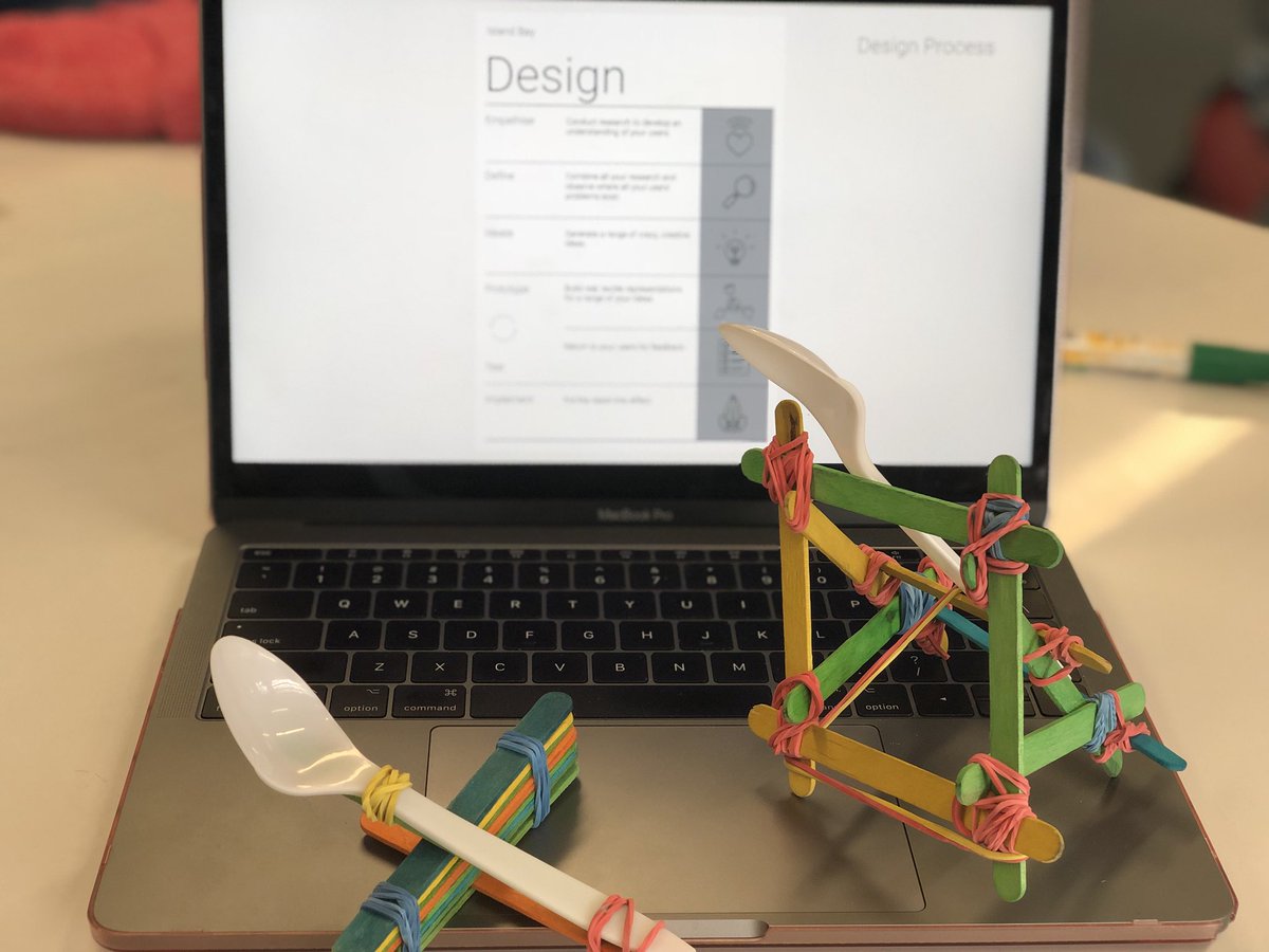 amybrt5's tweet photo. Maker Monday. Looking at the design thinking process through an active staff meeting. Making catapults! @MakerEdNZ #designthinking @IslandBayS https://t.co/PxVxDDVGK5