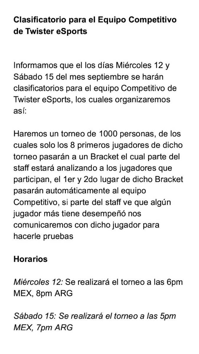 🎊Clasificatorio para Twister eSports!!!🎊

🏆El único requisito es:🏆

- Poner en los comentarios tu nombre de Clash Royale