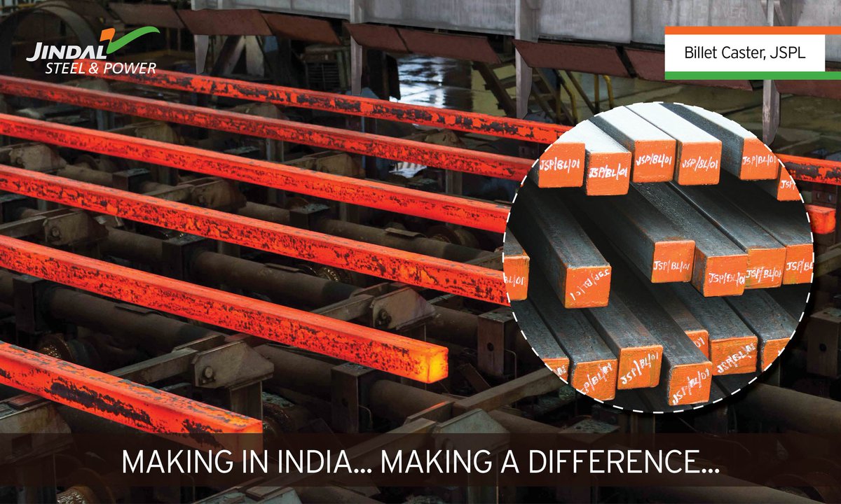 JindalSteel_In's tweet photo. #DidYouKnow the Billet Caster of #JSPLAngul has a casting speed of 3.6 mtr/minute, the fastest in the world. It is the largest high speed billet caster in India, commissioned within a record time of 12 months. #JSPL #MakingInIndia #MakingADifference #SettingNewRecords https://t.co/8ZPh5XxoMU