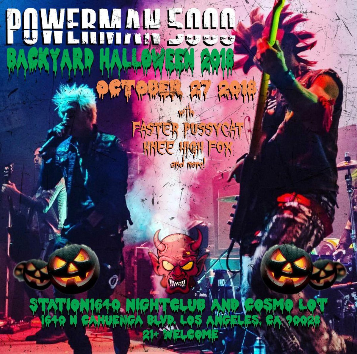 TyOliver_Rawks's tweet photo. LA peeps, come get spooky with us October 27th! @therealPM5K + @fasterpussycat + @KneeHighFox and more! @station1640 🔥💀🕷 https://t.co/UppLlatqbT