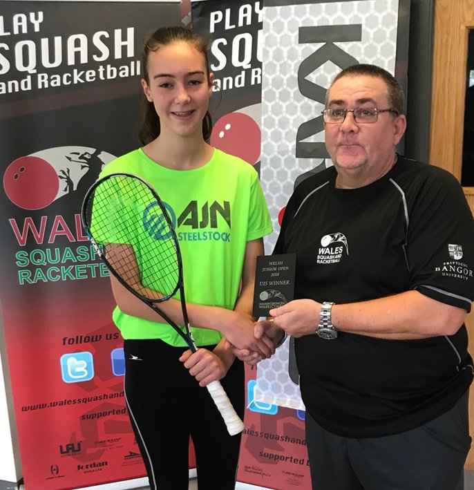 Congratulations to AJN sponsored, Emma Bartley, who won her first Squash tournament of the season this weekend becoming the Welsh Junior Open Girls Under 15 Champion.
Well done and keep up the good work.