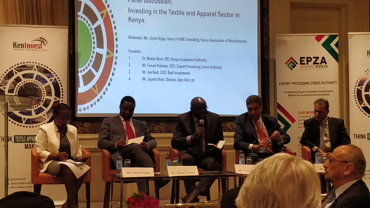 WaturiWaMatu's tweet photo. Kenya has 90 EPZ's, only 4 are owned and managed by the Government of Kenya. #ITMF2018 @TradeMarkEastA https://t.co/wuEOwjE5ab