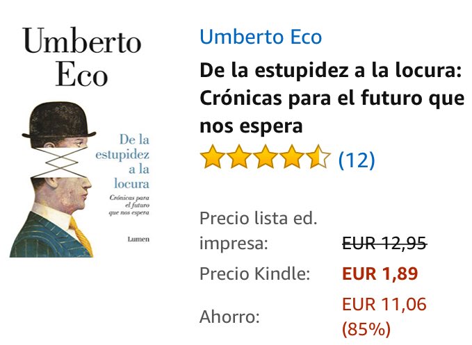 librosflash's tweet photo. 📖 > DE LA ESTUPIDEZ A LA LOCURA de Umberto Eco hoy en #KindleFlash a 1,89€
🛒 > https://t.co/0trotqOOdZ
@SigueLumen #UmbertoEco #obrapostuma #articulos #opinion #reflexion #ironia #humor #leer #queleer #lectura #libro #ebooks #kindle #kindlebooks #amazon #FelizLunes https://t.co/qqkji8zTOq