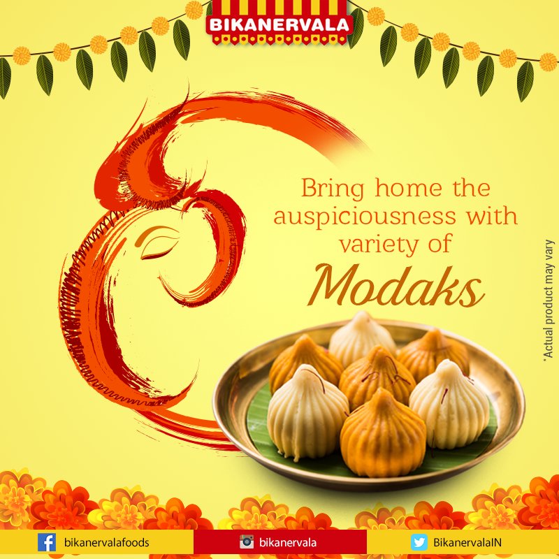 BikanervalaIN's tweet photo. #GaneshChaturthi is around the corner, welcome #Ganpati with traditional #Modaks & #Mithais from #Bikanervala.
#ShahiModak, #KhoyaModak, #KhoyaKajuKishmishModak, #KhoyaBadamPistaModak, #KajuModak, #BadamModak, #DaalModak, Special #Ladoos & more. https://t.co/HD7Y8ChFaB