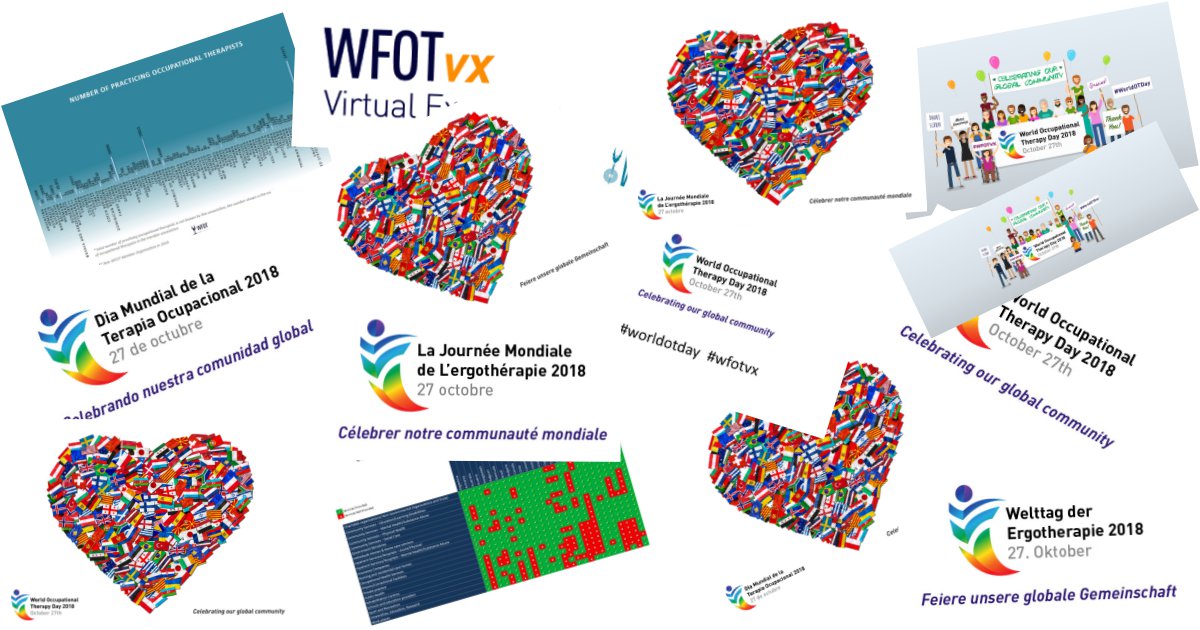 thewfot's tweet photo. #WorldOTDay 27th October "Celebrating our global community" Promo materials now available https://t.co/rcDZL24JVt We are partnering with @OT4OT to deliver the WFOT Virtual Exchange #WFOTVX a series of 1 hour webinars over 12 months starting on 27 Oct. #occupationaltherapy https://t.co/OVeMyfozCQ