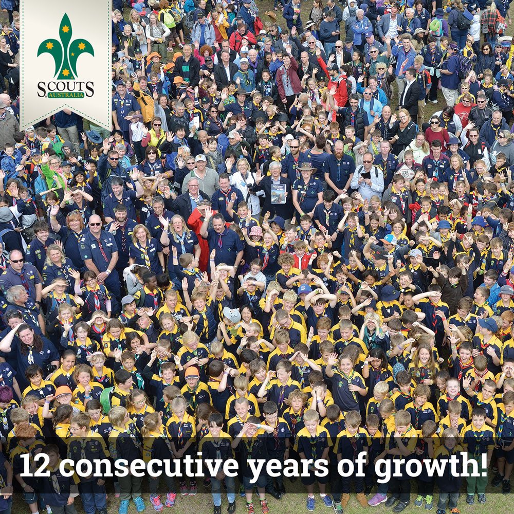 ScoutsVic's tweet photo. We've just enjoyed 12 years of growth! This means that more young people across Victoria are benefitting from the Scouting program, and we are helping to support the State, Country and even the World’s future leaders. #ShareScouting #ScoutsVictoria @JennyMikakos @DanielAndrewsMP https://t.co/RDDh6v6XyS
