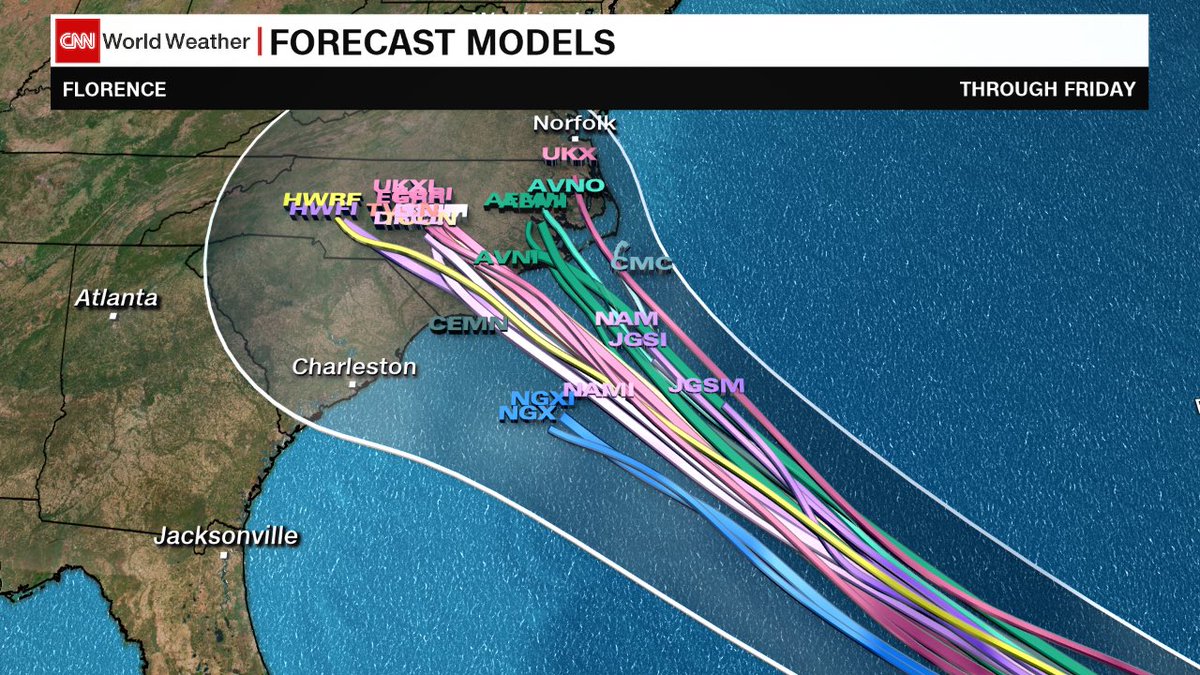 PJJavaWX's tweet image. Today marks the climatological peak date of #hurricane season in the Atlantic. With 5 active areas to watch, #HurricaneFlorence stands above all as potentially one of the most life threatening systems we’ve seen on the east coast in decades. @CNN @CNNWeather