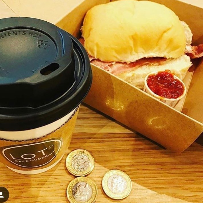 Monday Mornings are such a struggle! Coffee and a Bacon Bap will sort you out from <a href="/lot11wxm/">Lot11wxm</a>! #Wrexham #lot11wxm #henllanbakery #coffee #baconbap