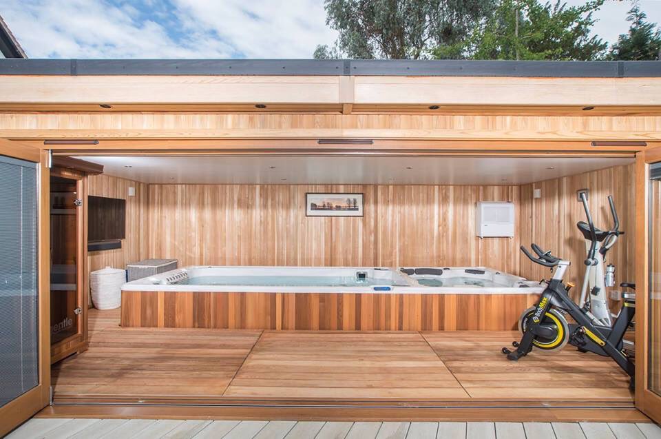 Love your #garden 💙at a #swimspa to your #home #gym