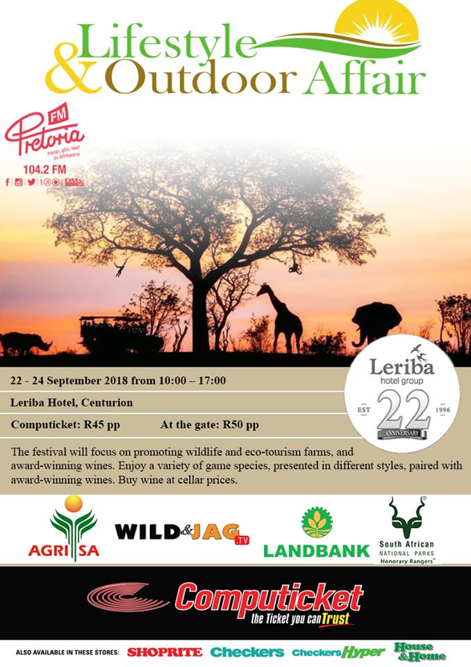 Join us for the Lifestyle and Outdoor Affair <a href="/leribahotel/">Leriba Hotel</a>.
online.computicket.com/web/event/life…
#MondayMotivation #outdoors #winelover #restaurant #swimmingpool #hotel