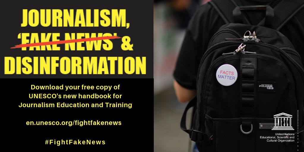 Out now: new #fightfakenews handbook for Journalism trainers and educators which I edited 
for UNESCO with <a href="/julieposetti/">Dr. Julie Posetti</a>.  Excellent input from <a href="/cward1e/">Claire Wardle</a> <a href="/Mantzarlis/">Alexios</a> <a href="/MagdaAbuFadil/">Magda Abu-Fadil</a> <a href="/fergb/">Fergus Bell</a>  <a href="/Tom_El_Rumi/">Tom Trewinnard</a> <a href="/alicekmatthews/">Alice Matthews</a> 
and Hossein Derakshan  en.unesco.org/fightfakenews