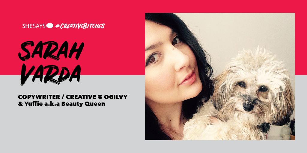 shesaysuk's tweet photo. Introducing the next superstars of #CreativeBitches series. Meet Yuffie aka Beauty Queen and her human @SarahVarda, Copywriter/ Creative at Ogilvy One. Full interview >> https://t.co/vOxHs15mfz #creative #female #advertising #copywriter #agency #dog #inspiration https://t.co/haHRxIzodK
