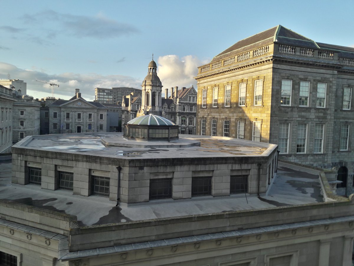 Sarah_L_Kerr's tweet photo. Back from #EAA2018 and jumping into the first teaching week of Michaelmas. TCD is looking splendid from the balcony in my new office! #shamelessbrag
#fancyoffice #notapromotion #celebratinganyway https://t.co/37fr2iHQ5H