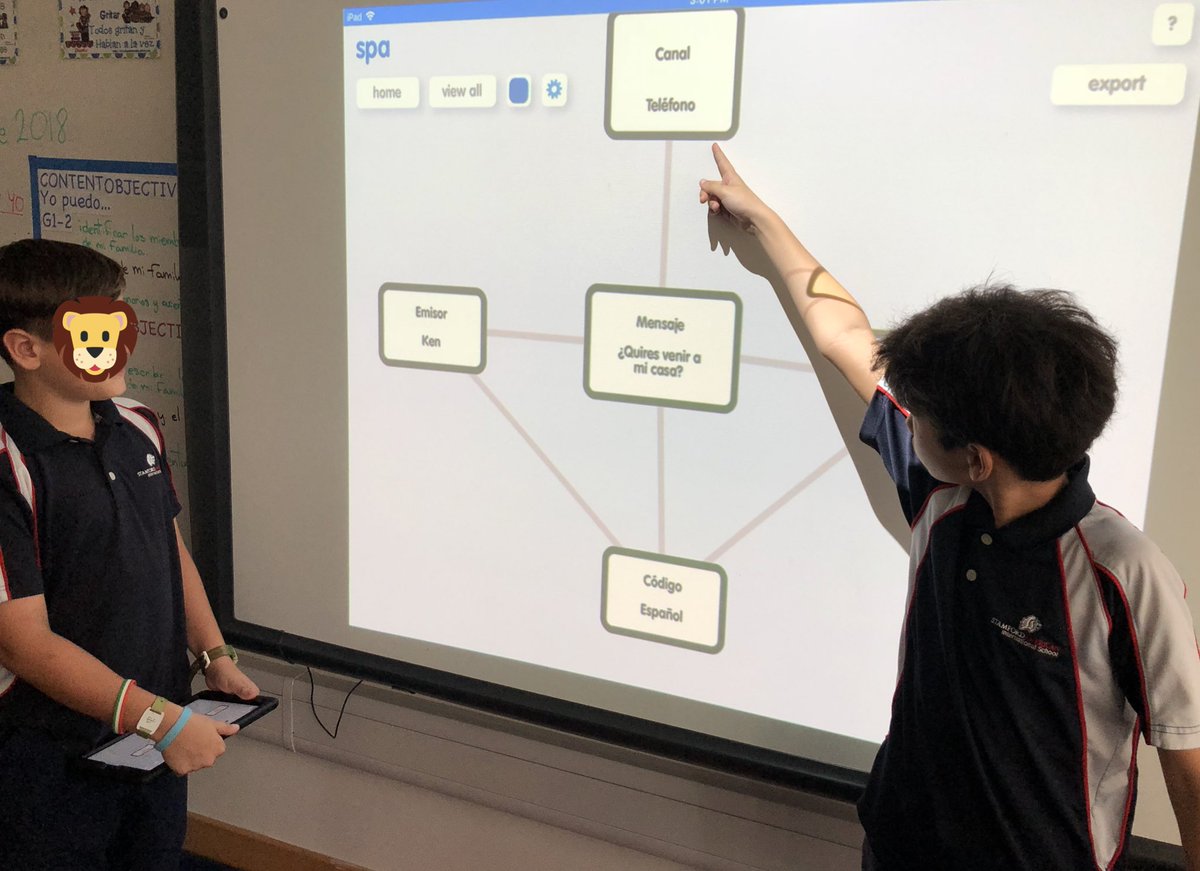 Grade 5 students plan their own #Spanish communicative situations using @poppletny and present them in class. #SAISrocks #languages #communication #technology #ELE