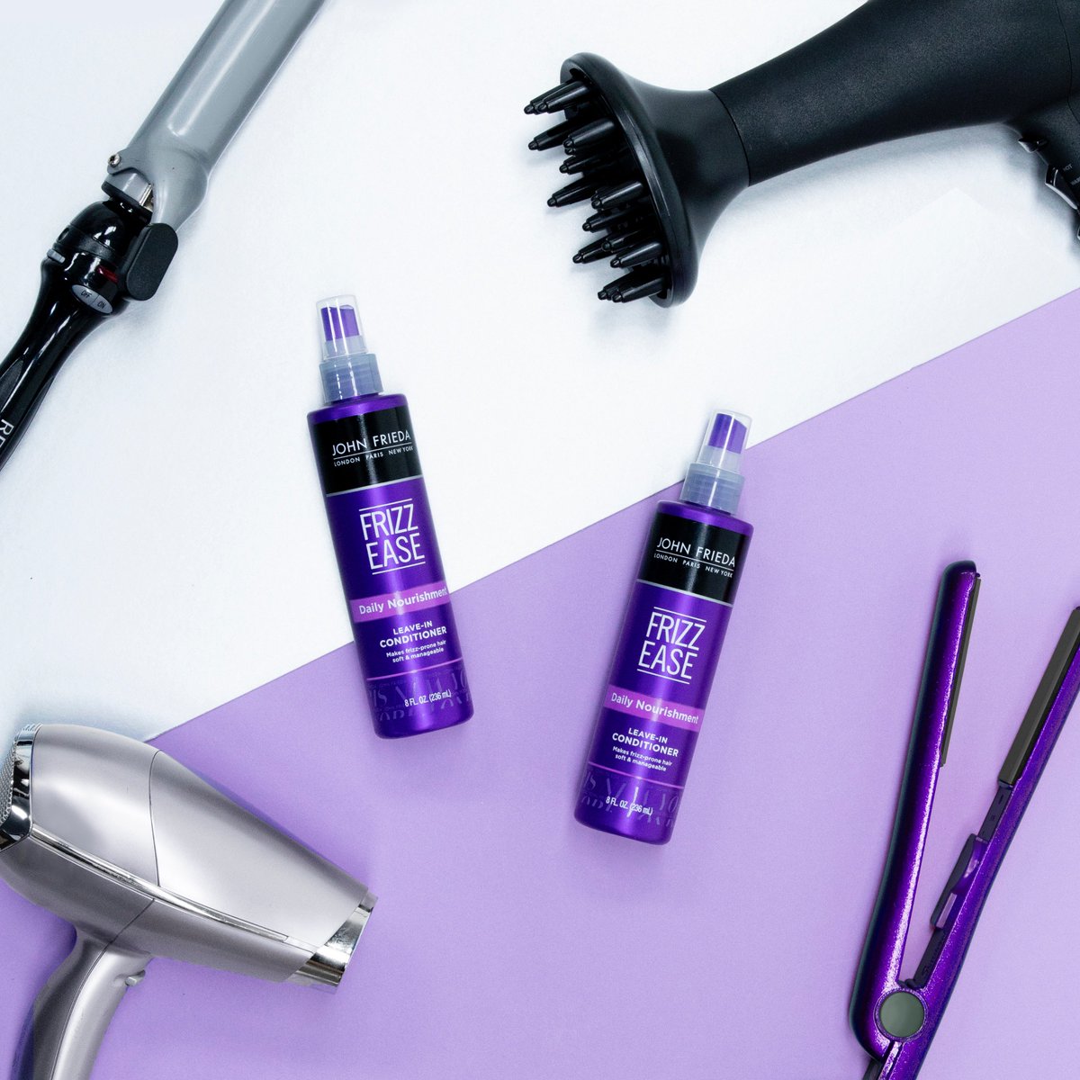 Can your hair take the heat? Frizz Ease Daily Nourishment Leave-In Conditioner helps protect your strands from heat damage while helping to reduce the risk of breakage and split ends.