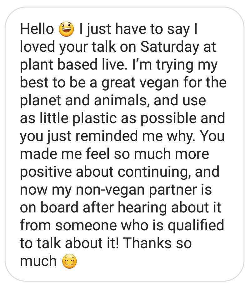 When positive feedback comes back to you it's a reminder of how powerful it really is. 
Be generous with praise as part of your activism. 
Love gives us strength 💚

To everyone trying to do better, you're the real MVPs.

<a href="/plantbased_live/">PlantBased Live</a> <a href="/ecotricity/">ecotricity</a> 
#vegan #plasticfree