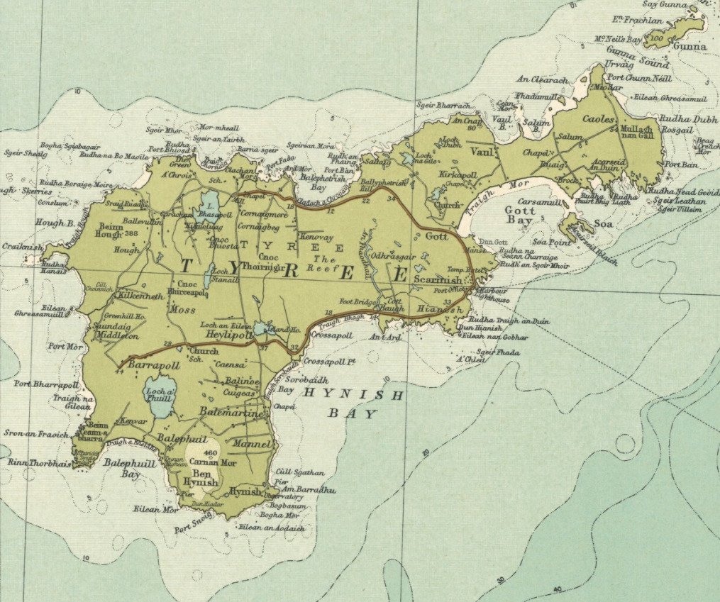 Isle Of Tiree Map Nls Map Collections On Twitter: "The Island Of #Tiree Has A New Flag -  Inspired By Its Gaelic Name Tir An Eòrna Or The Land Of Barley.  Https://T.co/6Hpywxhjlv #Maps Https://T.co/Xqggmouibe" / Twitter