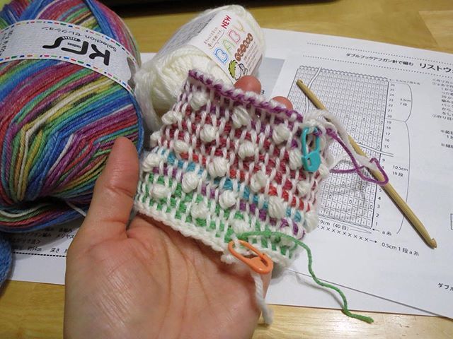 ダブルフックアフガン編み