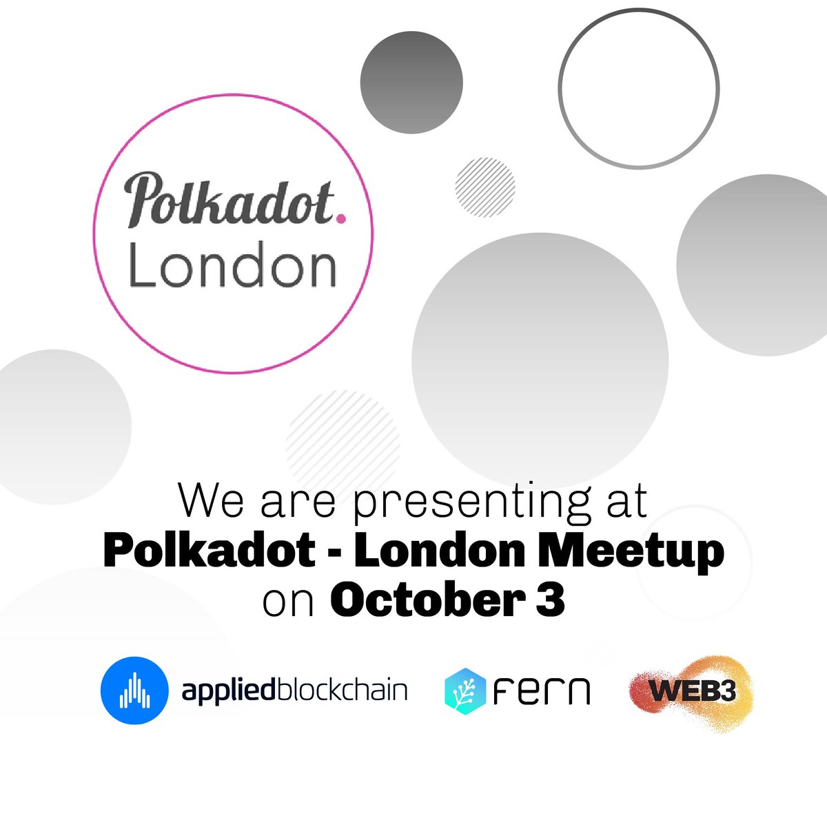 AppBlockchain's tweet photo. We will be presenting #FernProtocol at the @polkadotnetwork meetup on October 3 in collaboration with @web3foundation! Spaces are limited, so book today –
https://t.co/V14J3TPx3e
#blockchain #blockchaintechnology #startups #decentralised #DApps #Polkadot #Level39 https://t.co/Zo1PTXLLUA