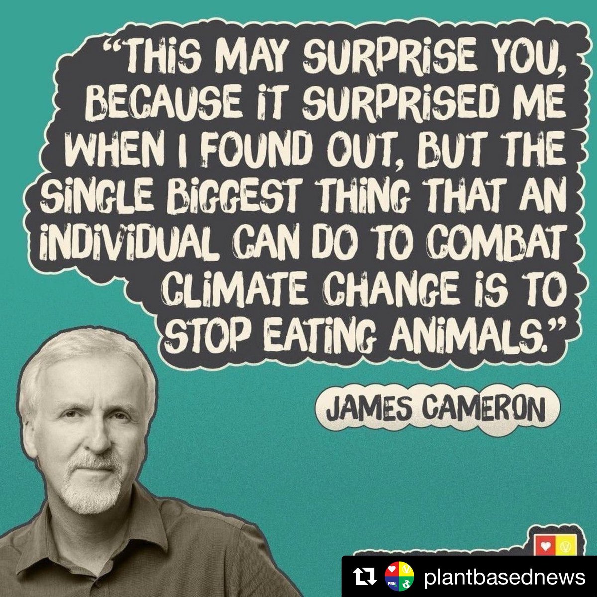 James Cameron on diet and climate change #vegan #plantbased #news #vegansofig #foodforthought #veganlife #environment #vegano #climatchange #meatfree #instascience #instatoday #science #🌱#🌎 @jamescameronofficial