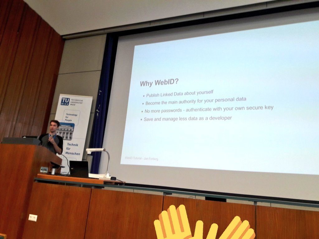 dbpedia's tweet image. Why #WebID? Jan will answer all your questions @SemanticsConf @tuvienna #DBpediaDay #DBpediaVienna #semanticsconf wiki.dbpedia.org/meetings/Vienn…