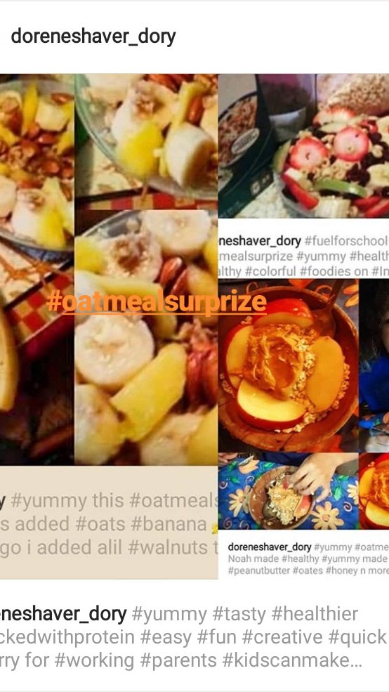DoreneShaver's tweet photo. #oatmealsurprise #easy #fun #kidscanmake #fuelforschool #healthier #myownrecipe https://t.co/HZxzEToL03