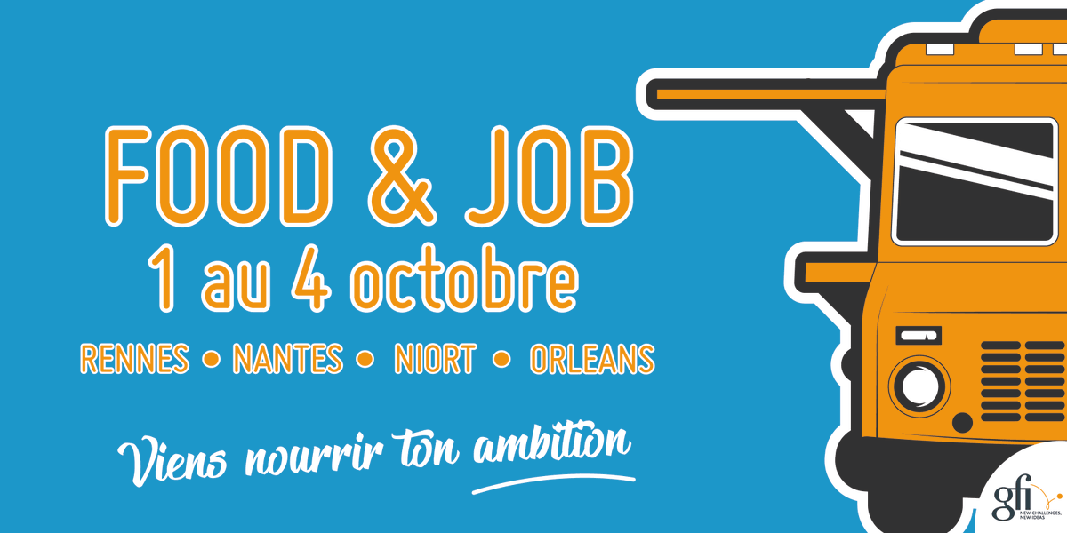 Opération Food &amp; Job grâce à notre #foodtruck et la team #recrutement.
 RDV le 04/10 à #Orléans pour grignoter avec nous et échanger sur les projets de @gfiinformatique 
Si tu souhaites participer, inscris toi : aurelie.laschet@gfi.fr
#job <a href="/RCValdeLoire/">Région Centre-Val de Loire</a> @OrleansMetropol