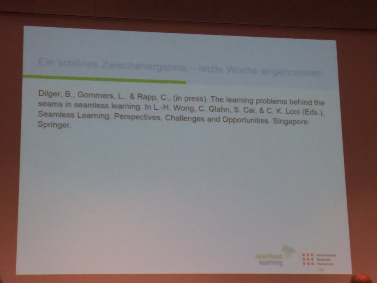 Aktuelle Literaturempfehlung zum Thema #SeamlessLearning <a href="/cnrapp/">Dr. Christian Rapp</a>