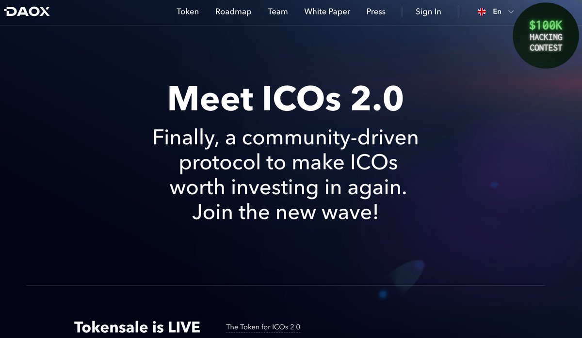 Crypt0Next's tweet image. DAOX #ICO is listed on CryptoNext 🥇 (Rating 9⃣3⃣/ 100) cryptonext.com/ico/daox 🎖️🏆 @daoxorg