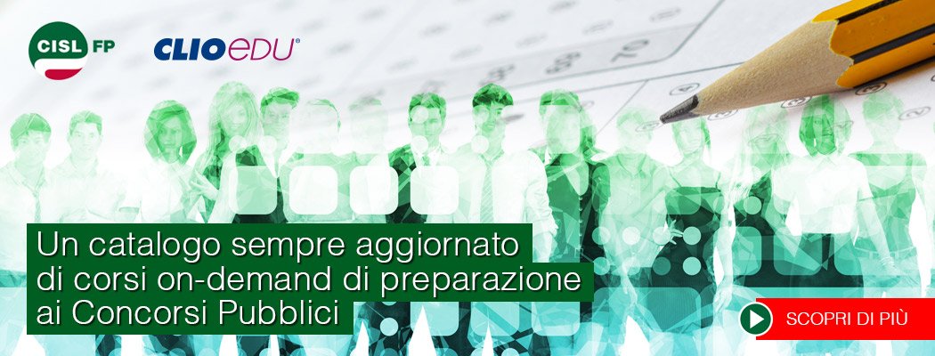 cliocom_it's tweet photo. @cislfp e CLIOedu hanno realizzato un grande progetto di formazione allo scopo di offrire corsi in modalità e-learning per la preparazione propedeutica alla partecipazione ai più importanti Concorsi che verranno banditi dagli Enti Pubblici. Scopri di più > https://t.co/9XQKS3iU7X https://t.co/15hcQCtF2H