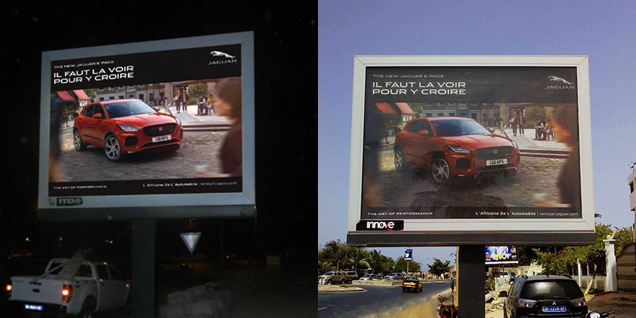 InnoveAfrica's tweet photo. Campagne d'affichage pour @Jaguar 🚙L’art de la performance✅
#Nimitezpasinnovez #Vizeum #Jaguar #Campagnedaffichage #kebetu #CampagneInnove #Communication #Marketing #Innove #Sénégal #Afrique #Publicité #Dakar #AfricainedeAutomobile https://t.co/V1OmYAQTf3