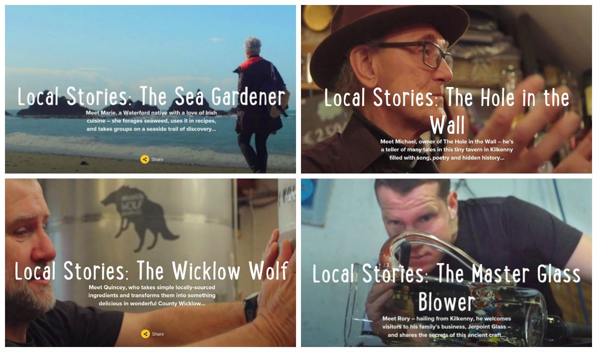 Failte_Ireland's tweet photo. Our latest marketing campaign encourages people to take a short break in the @ancienteastIRL region this Autumn with 4 new exciting 'Local Stories' videos in #Kilkenny #Waterford #Wicklow @TheSeaGardener @WWolfBrewery @JerpointGlass @HoleIntheWallkk  https://t.co/ASHr49aWD2 https://t.co/JZu7cRzvYp