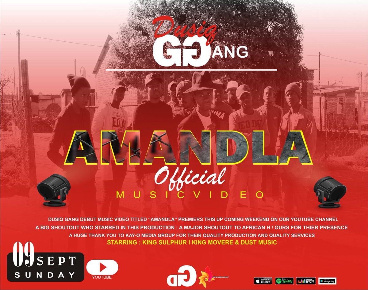 Dusiq Gang Amandla Music Video Official world premier today. Some technical glitches prevented us from screening it yesterday but today its all system go. #KMG #Amandla #Dusiqgang