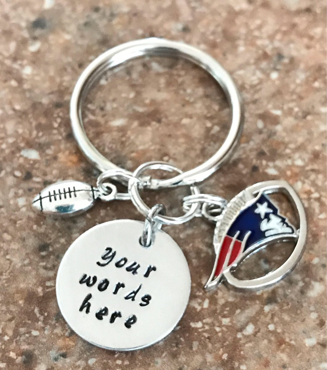 rhumphrie2's tweet image. Football Keychain, Patriots Key Chain, Groomsman Custom Key Chain, new driver key chain, Hand-stamped key chain, personalized key chain #personalizedgift #pottiteam #customizedkeychain etsy.me/2MgsJNd