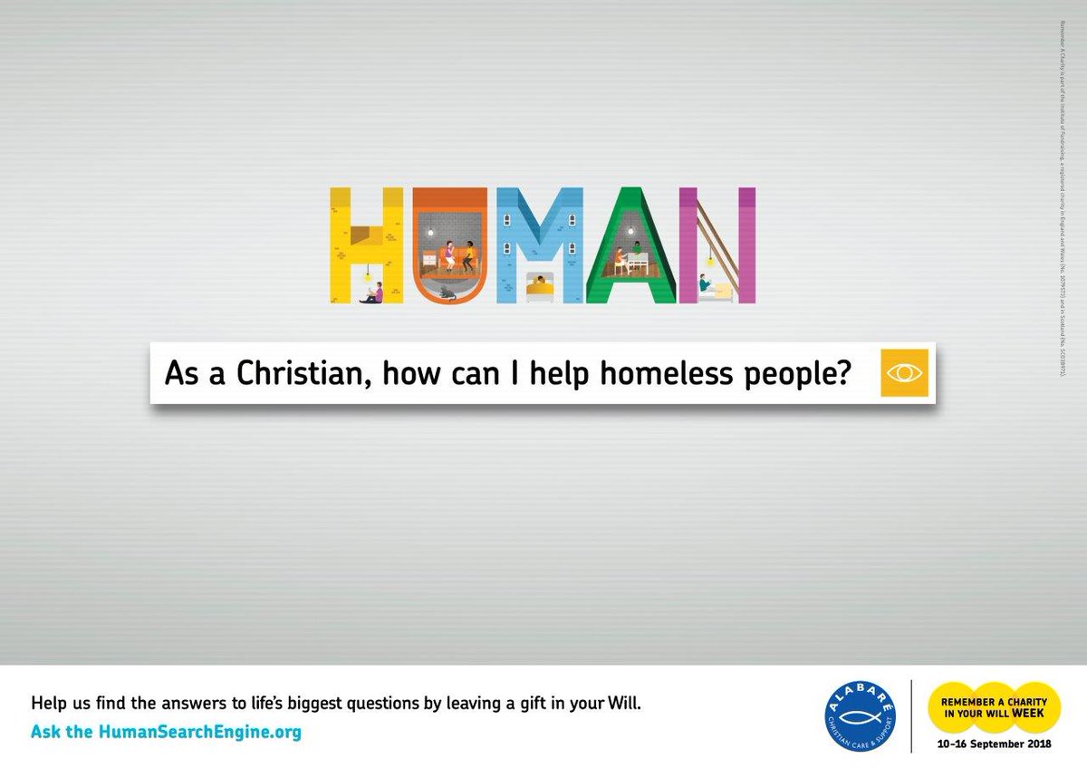 AlabareUK's tweet image. Today marks the start of @RememberCharity In Your Will Week and the launch of the #HumanSearchEngine. You can find out more about Alabaré&apos;s answer at humansearchengine.org/alabare