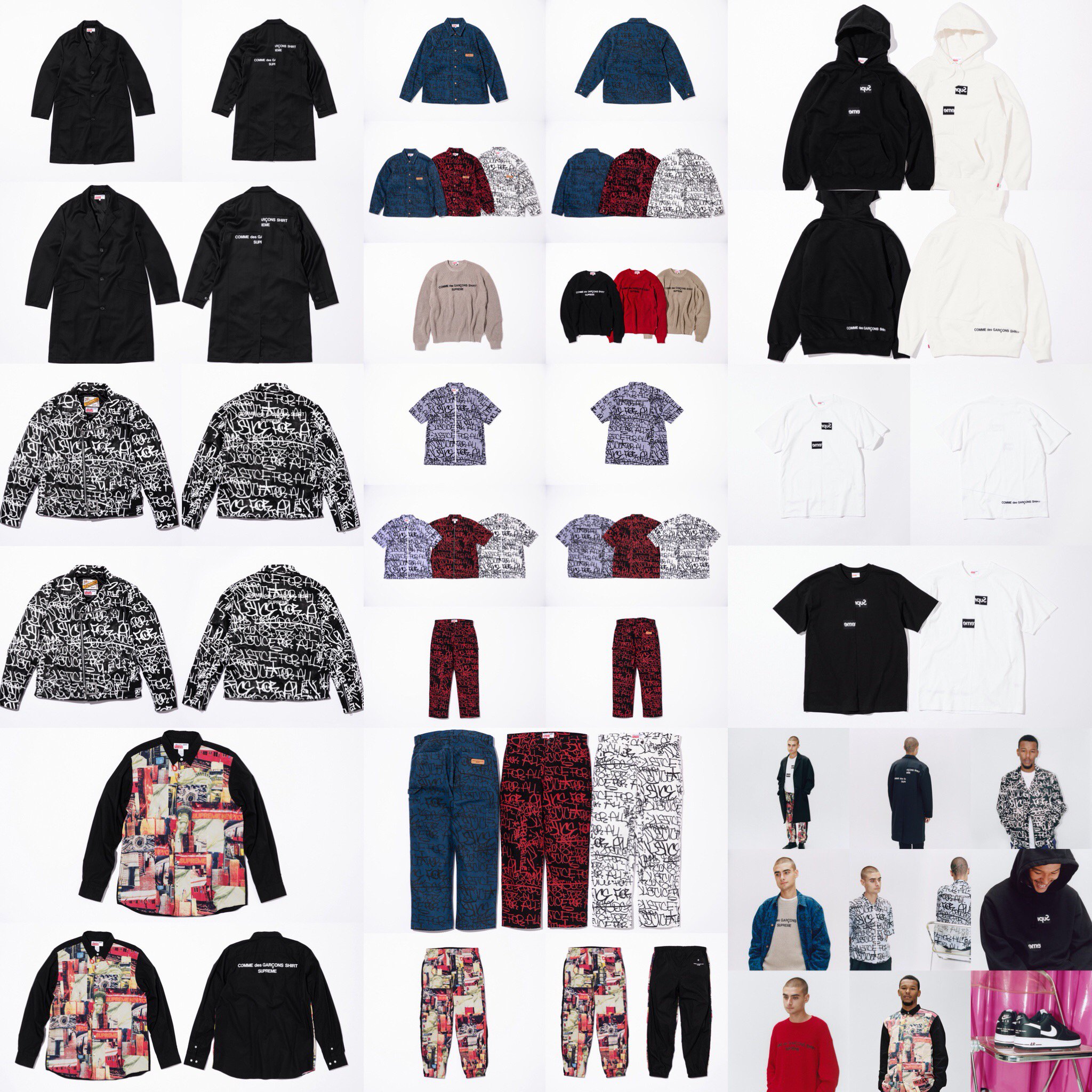 godmeetsfashion on Twitter: お得なセット割 SUPREME × COMME des GARCONS SHIRT 18AW パーカー
