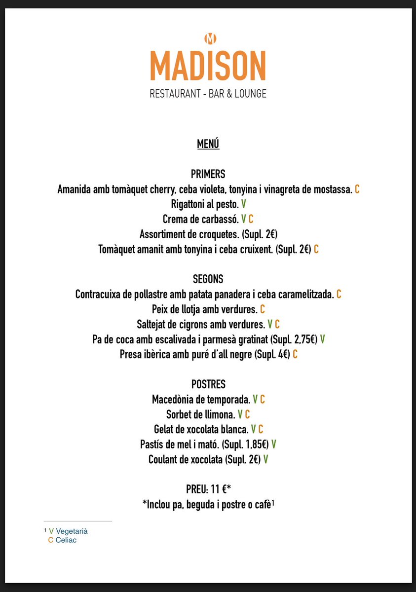 MadisonBadalona's tweet photo. JA ESTEM EN MARXA‼️
Vine a gaudir del NOSTRE MENÚ, tasta’l😋! 📍c/ prim, 128
#teammadison 🍽 https://t.co/p0TOUHoM8T