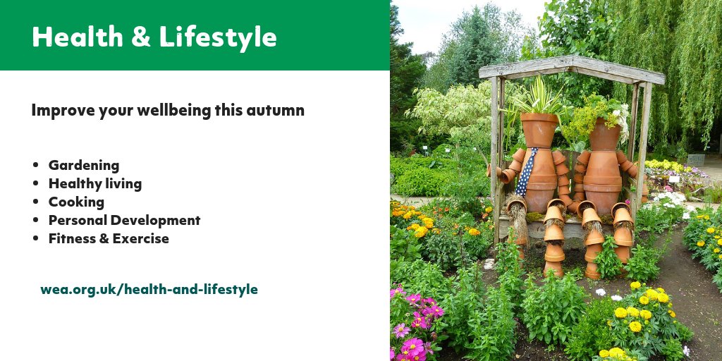 Having a balanced lifestyle will help you not only by improving your wellbeing but also your family's. Check out our Health &amp; #Lifestyle courses &amp; book your place this autumn. wea.org.uk/health-and-lif… #MondayMotivation